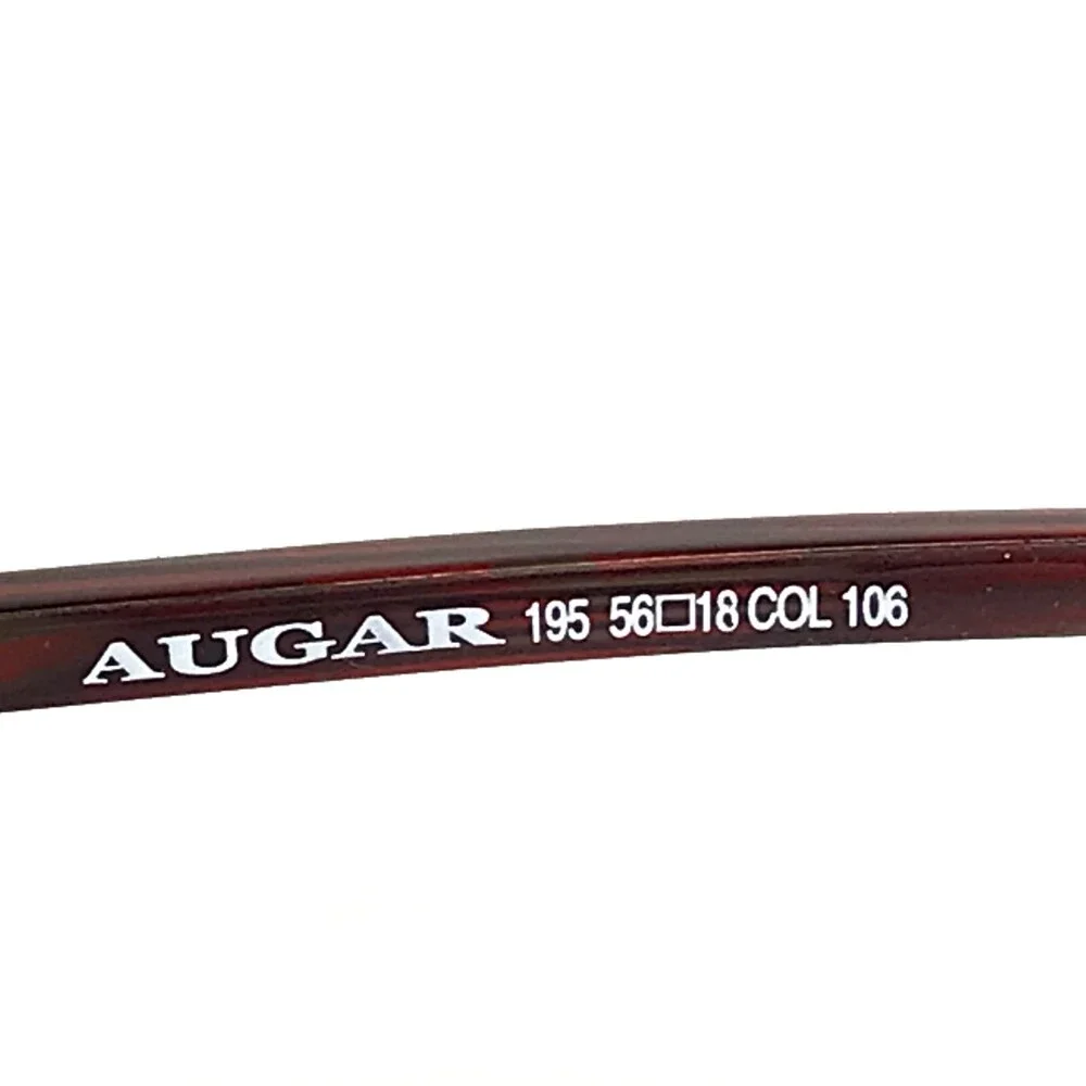 Augar Eyeglasses Frames 195 COL 106 Grey Red 22KT GP Gold Plated 56-18-135